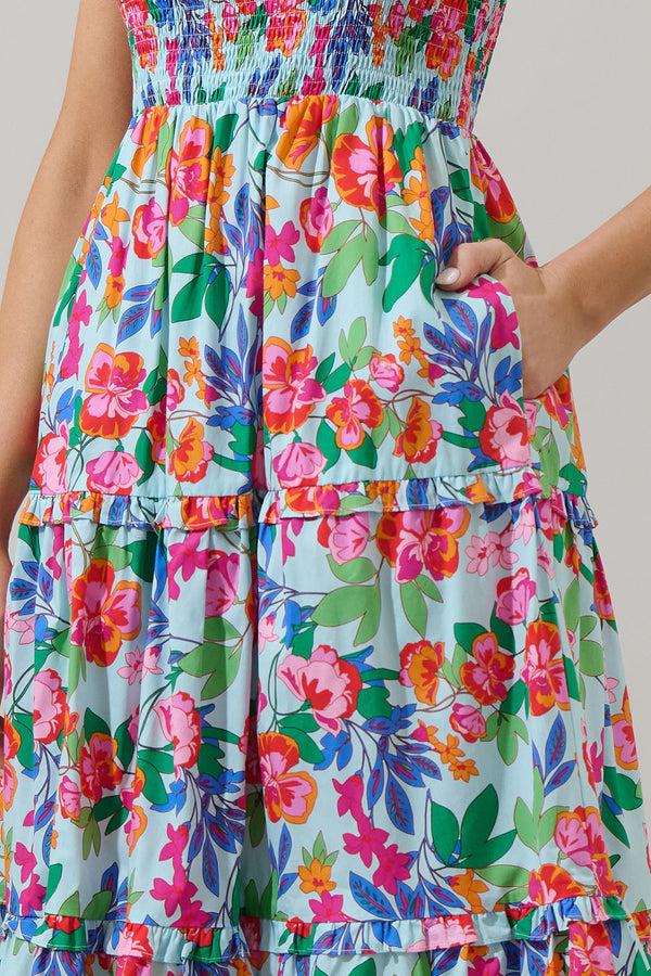 Sugarlips Orlena Floral Emy Smocked Midi Dress