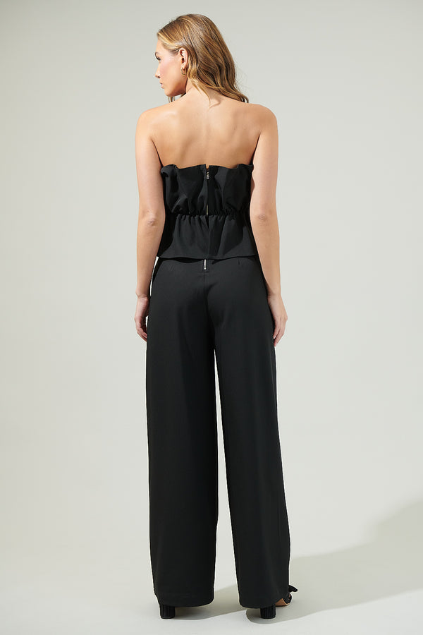 Sugarlips Overnight Strapless Ruffle Jumpsuit