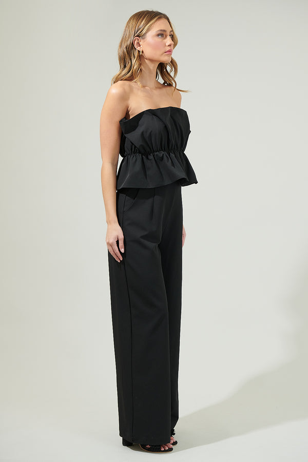 Sugarlips Overnight Strapless Ruffle Jumpsuit