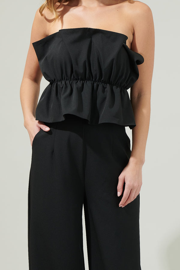 Sugarlips Overnight Strapless Ruffle Jumpsuit