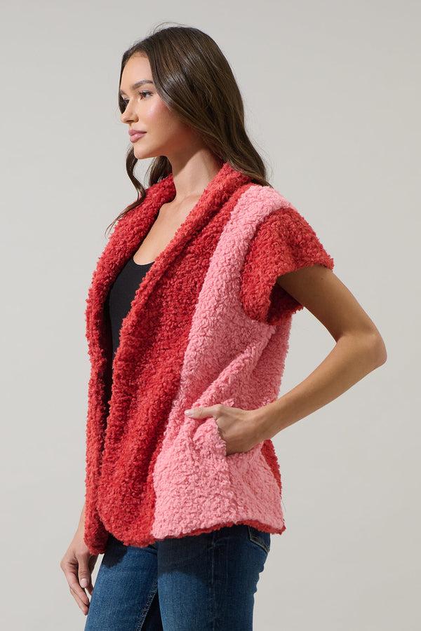 Sugarlips Ozma Color Block Janna Sherpa Vest
