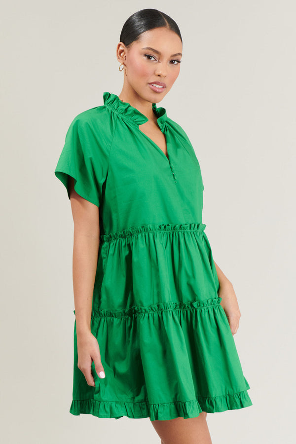 Sugarlips Pallas Poplin Tiered Mini Dress