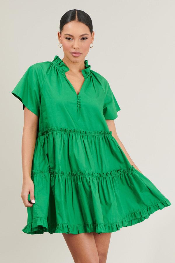 sugarlips Pallas Poplin Tiered Mini Dress