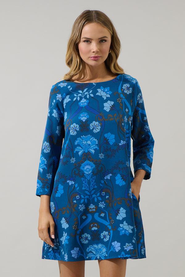 Sugarlips Palmate Floral Lonna Shift Mini Dress
