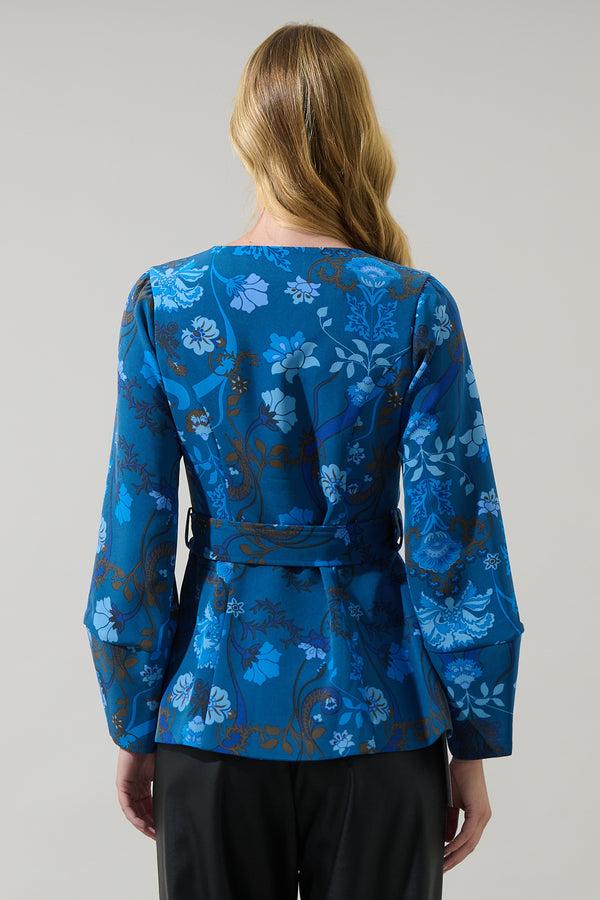 Sugarlips Palmate Floral Lutie Peplum Jacket