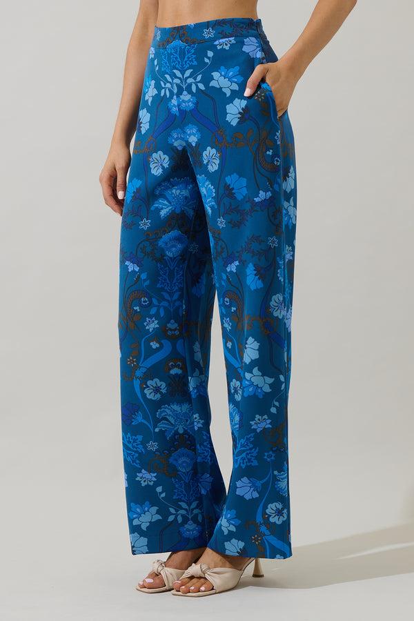 Sugarlips Palmate Floral Pluma Wide Leg Pants