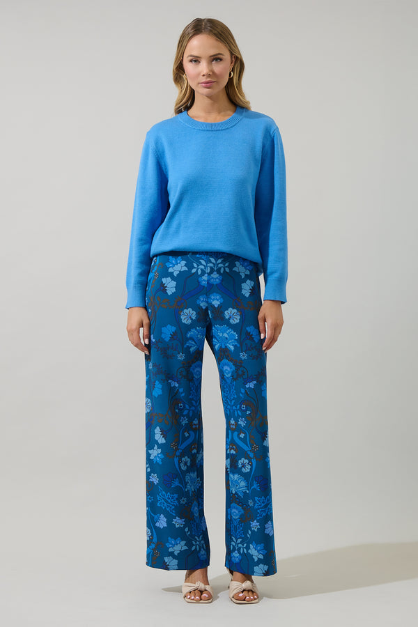 Sugarlips Palmate Floral Pluma Wide Leg Pants