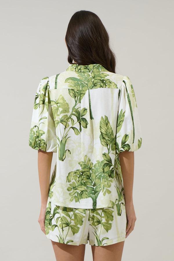 Sugarlips Palmet Tropical Jacine Collared Shirt