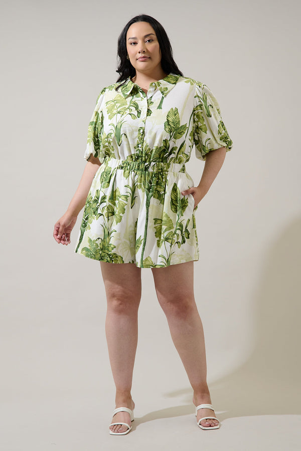 Sugarlips Palmet Tropical Sugarbag Shorts Curve