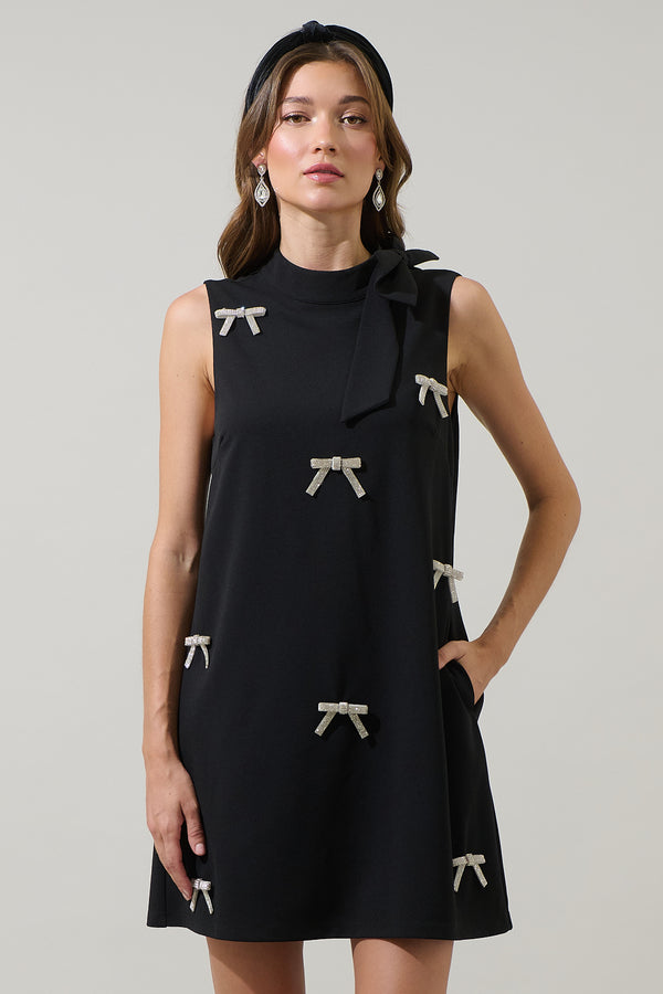 sugarlips Pamelda Bow Shift Mini Dress