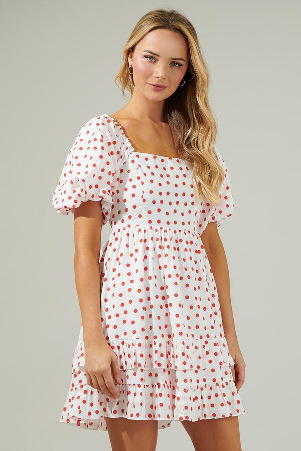 Sugarlips Paola Dots Poplin Ruffle Mini Dress