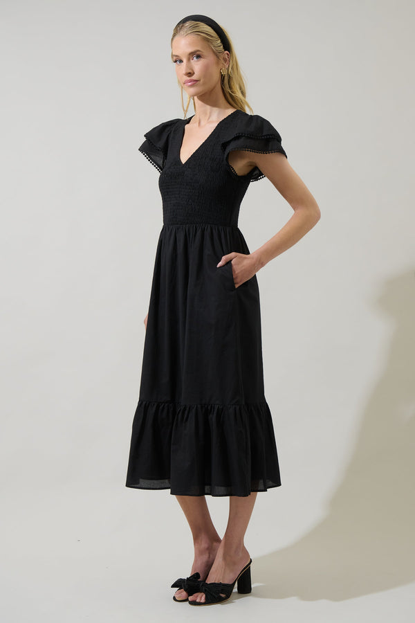 Sugarlips Patte Smocked Midi Dress