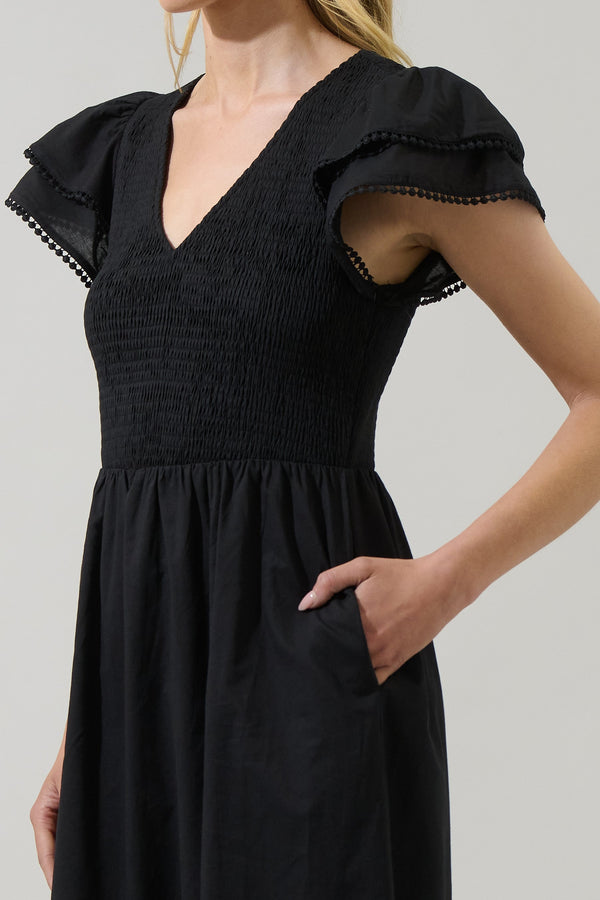 Sugarlips Patte Smocked Midi Dress