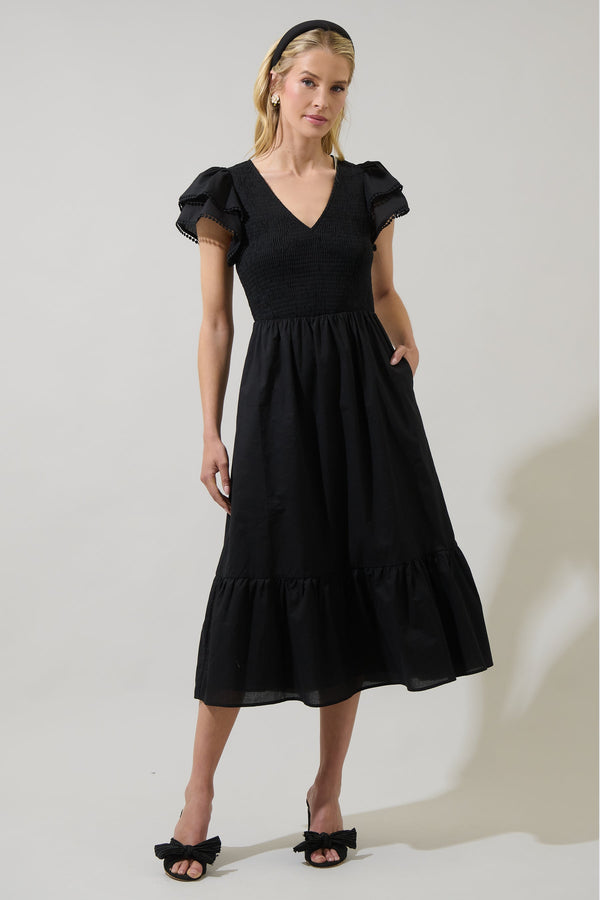 sugarlips Patte Smocked Midi Dress