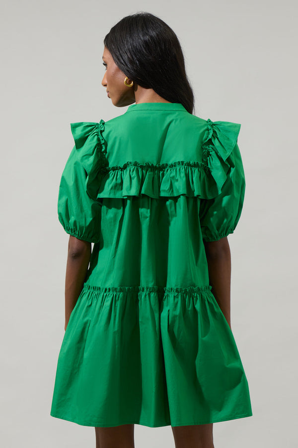 Sugarlips Payson Poplin Ruffle Mini Dress