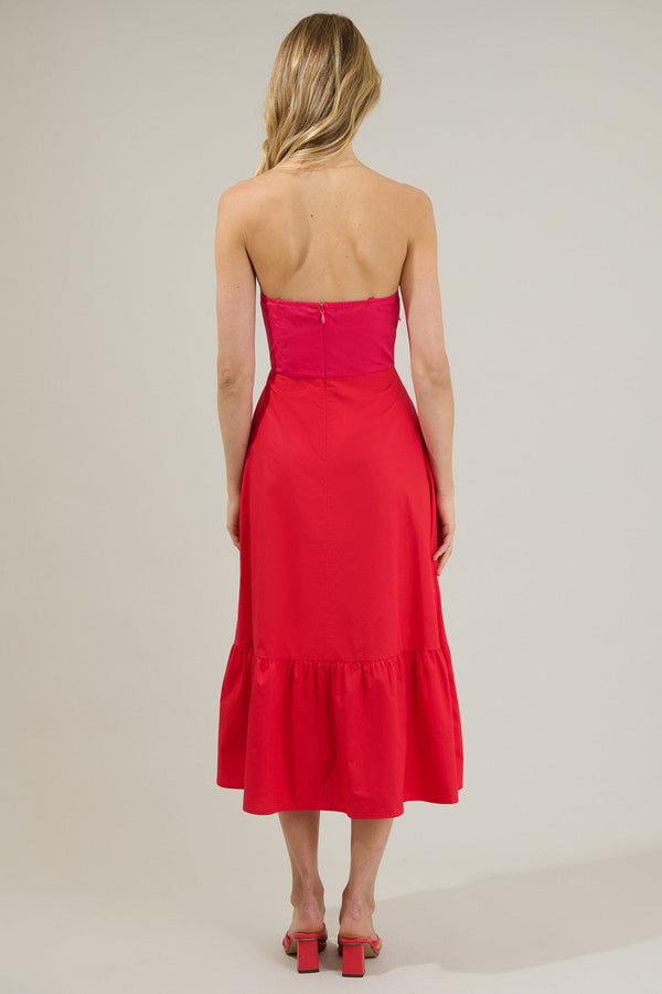 Sugarlips Perline Color Block Bow Midi Dress