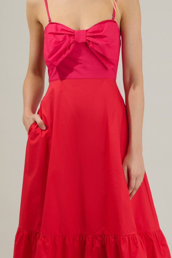 Sugarlips Perline Color Block Bow Midi Dress