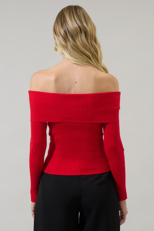 Sugarlips Perrey Off The Shoulder Sweater