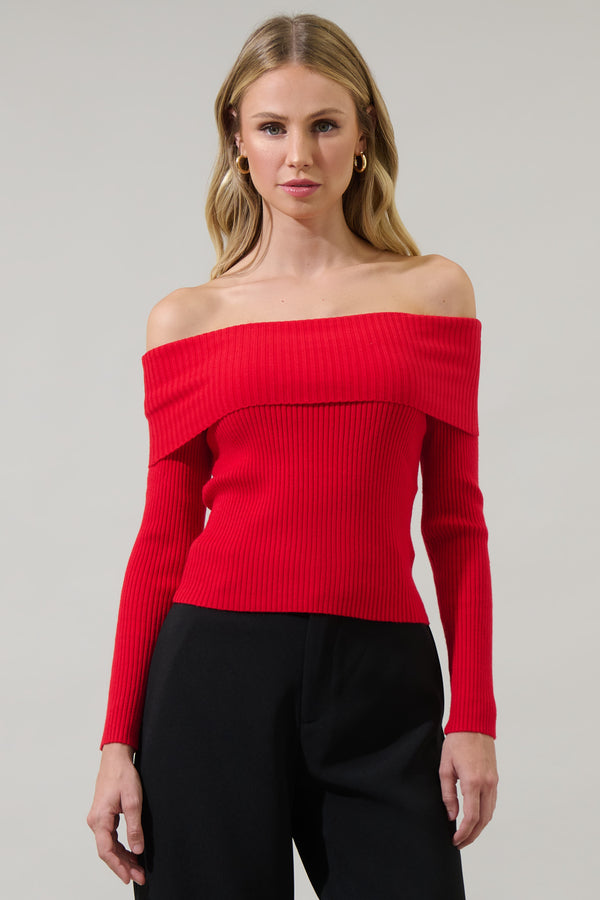 sugarlips Perrey Off the Shoulder Sweater
