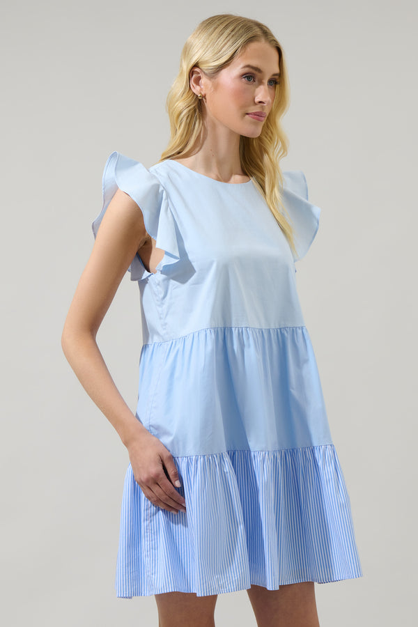 Sugarlips Perri Striped Mix Media Mini Dress