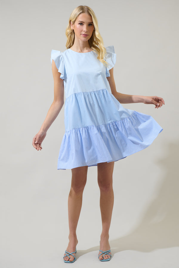 Sugarlips Perri Striped Mix Media Mini Dress