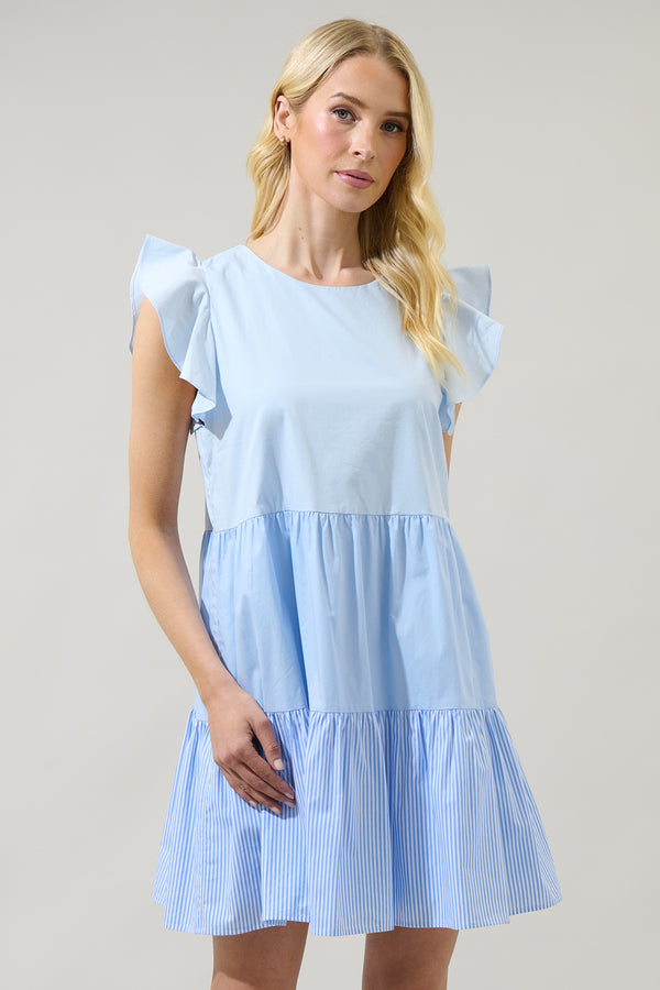 sugarlips Perri Striped Mix Media Mini Dress