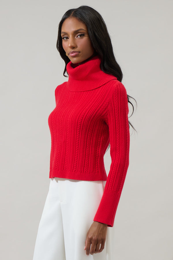 Sugarlips Perrie Turtle Neck Cropped Sweater