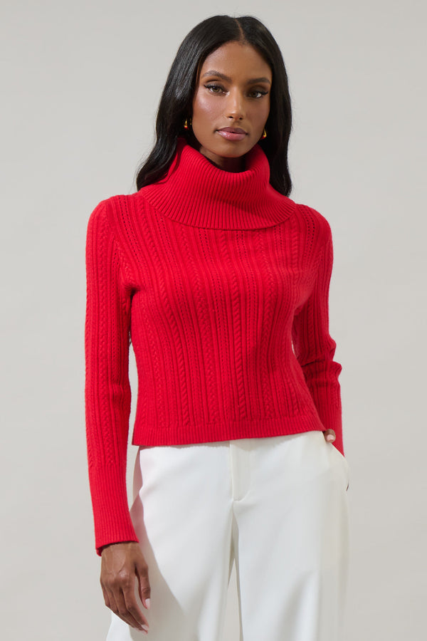sugarlips Perrie Turtle Neck Cropped Sweater