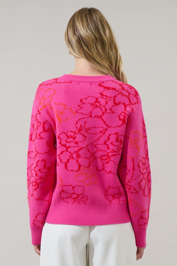 Sugarlips Perry Floral Dropped Shoulder Sweater
