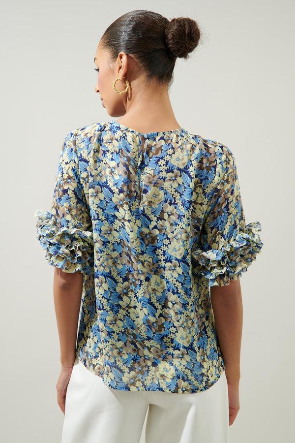 Sugarlips Petal Floral Ruffle Sleeve Blouse