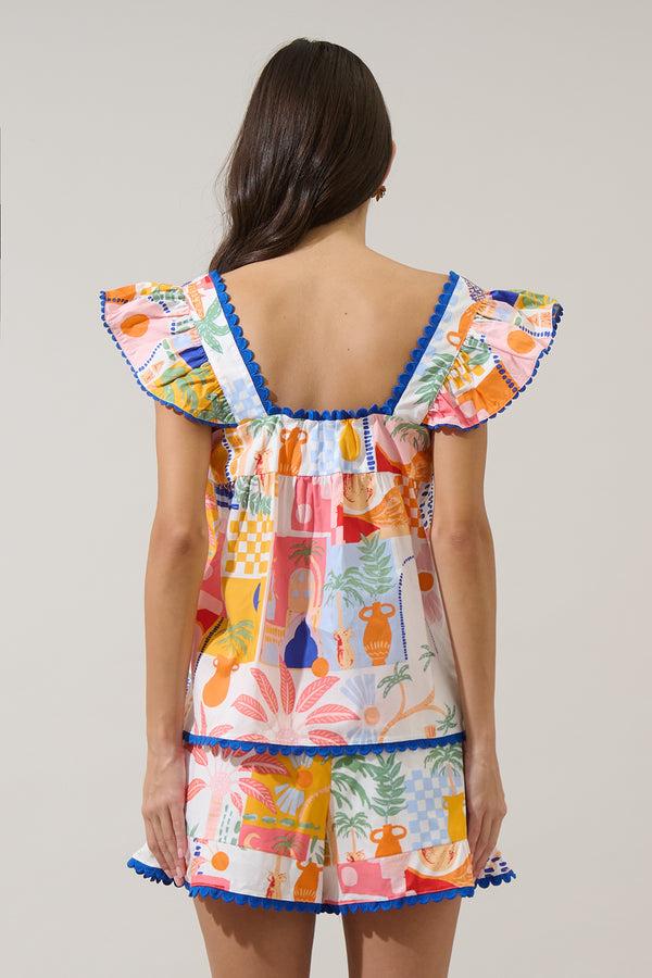 Sugarlips Petrolia Town Ada Ruffle Top