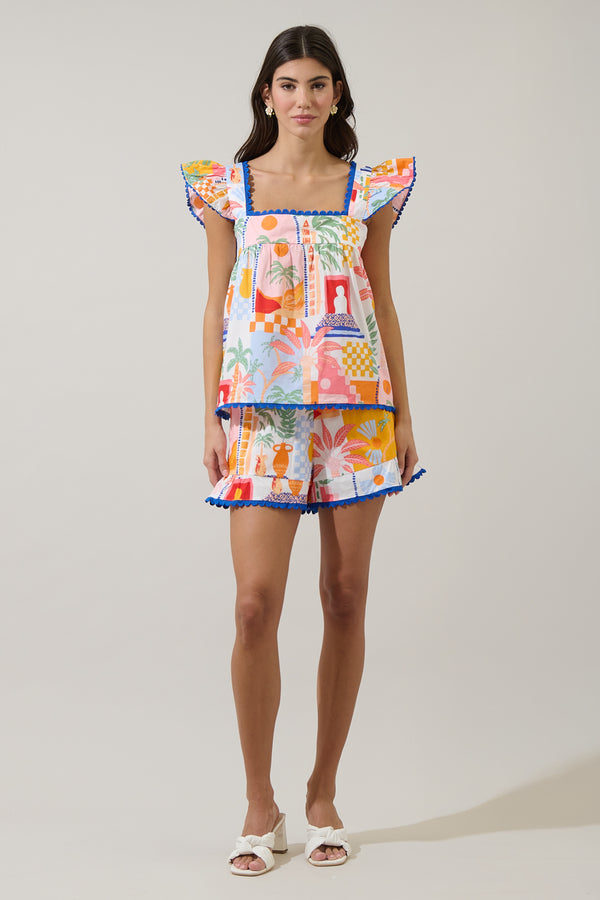 Sugarlips Petrolia Town Ada Ruffle Top