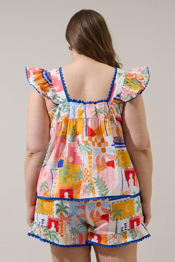 Sugarlips Petrolia Town Ada Ruffle Top Curve