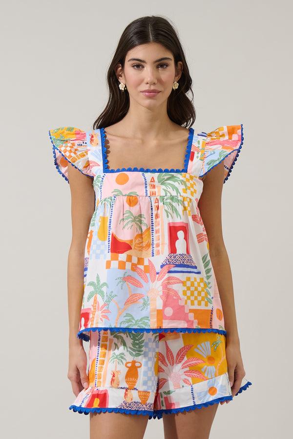 sugarlips Petrolia Town Ada Ruffle Top