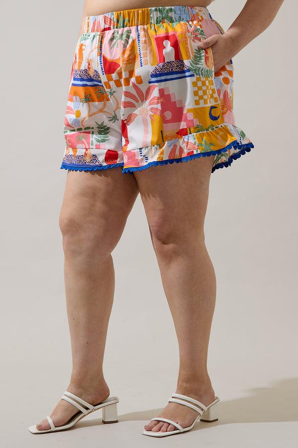 Sugarlips Petrolia Town Evel Ruffle Shorts Curve