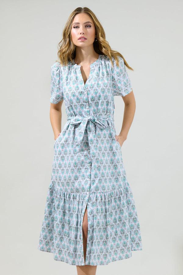 Sugarlips Pilar Cora Button Up Midi Dress