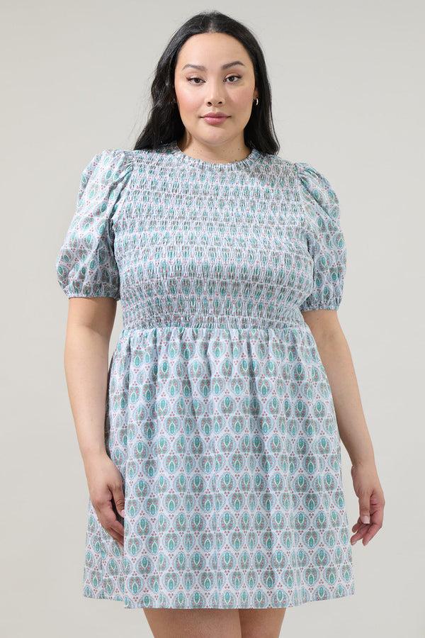 sugarlips Pilar Gale Smocked Mini Dress Curve