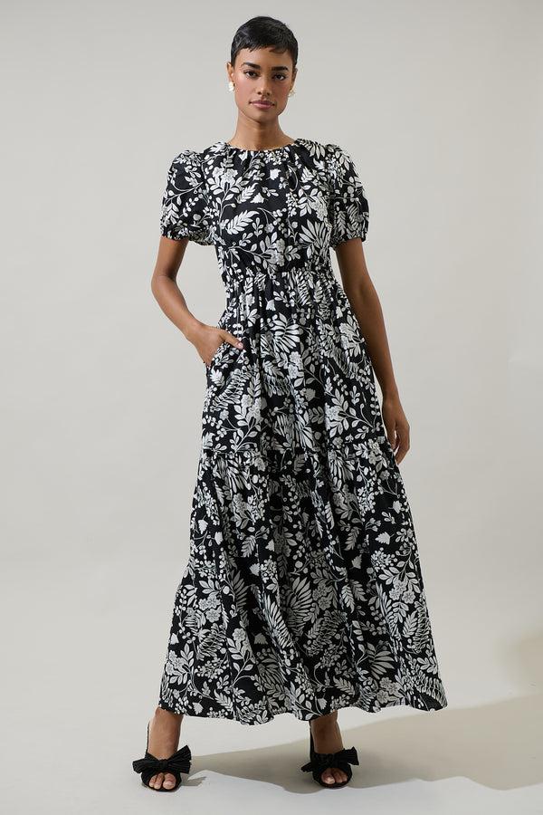 Sugarlips Pine Hill Floral Becca Tiered Maxi Dress