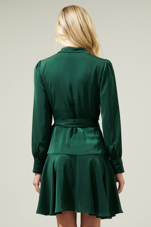 Sugarlips Pirouette Satin Wrap Dress