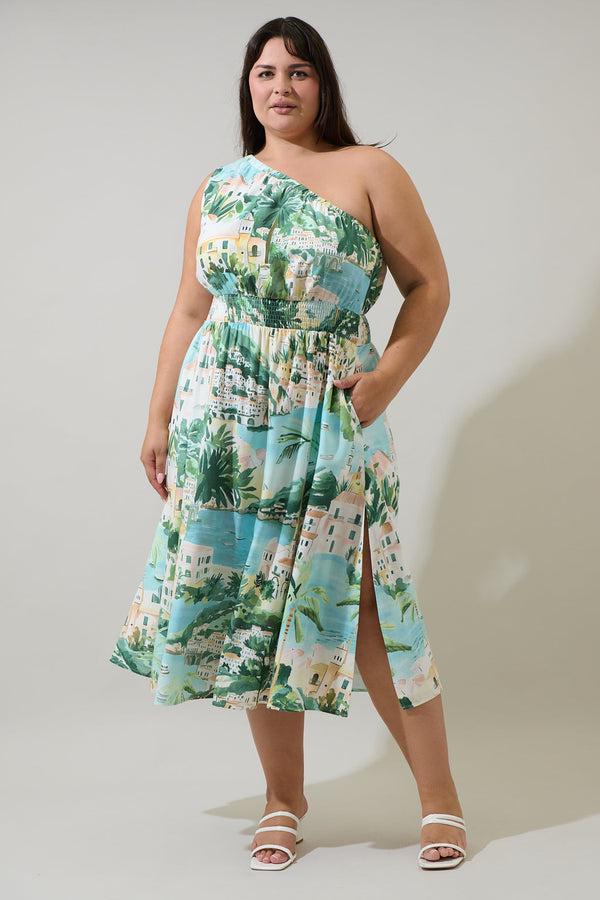 sugarlips Piti Town Islay Smocked Midi Dress Curve