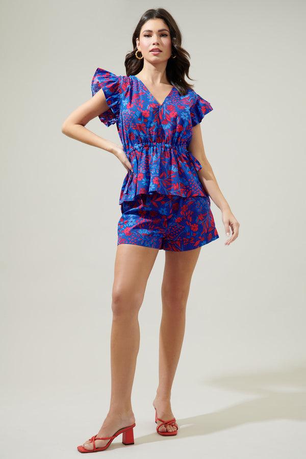 Sugarlips Plumcot Florala Zaferia Bermuda Shorts