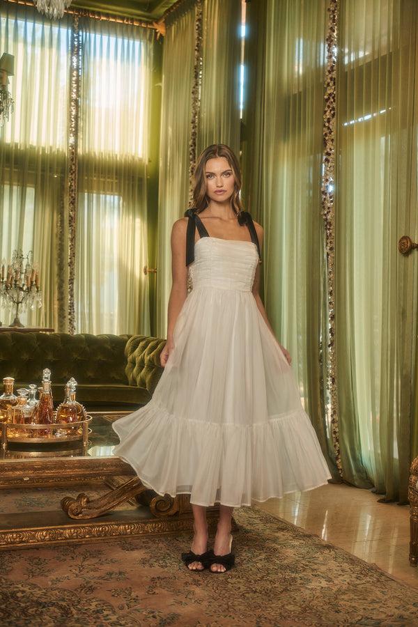 sugarlips Polina Tulle Ruched Midi Dress