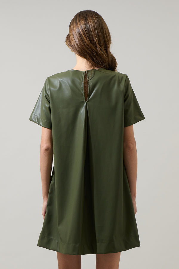 Sugarlips Polley Leather A-line Mini Dress