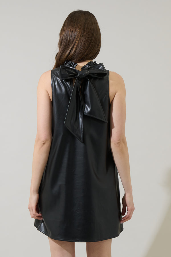 Sugarlips Polley Leather Benson Trapeze Mini Dress