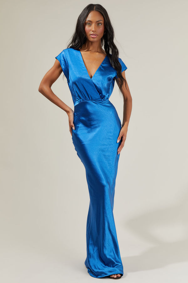 Sugarlips Polly Open Back Satin Dress