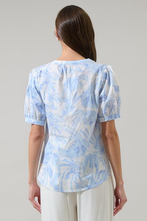 Sugarlips Poly Leaf Neli Split Neck Top