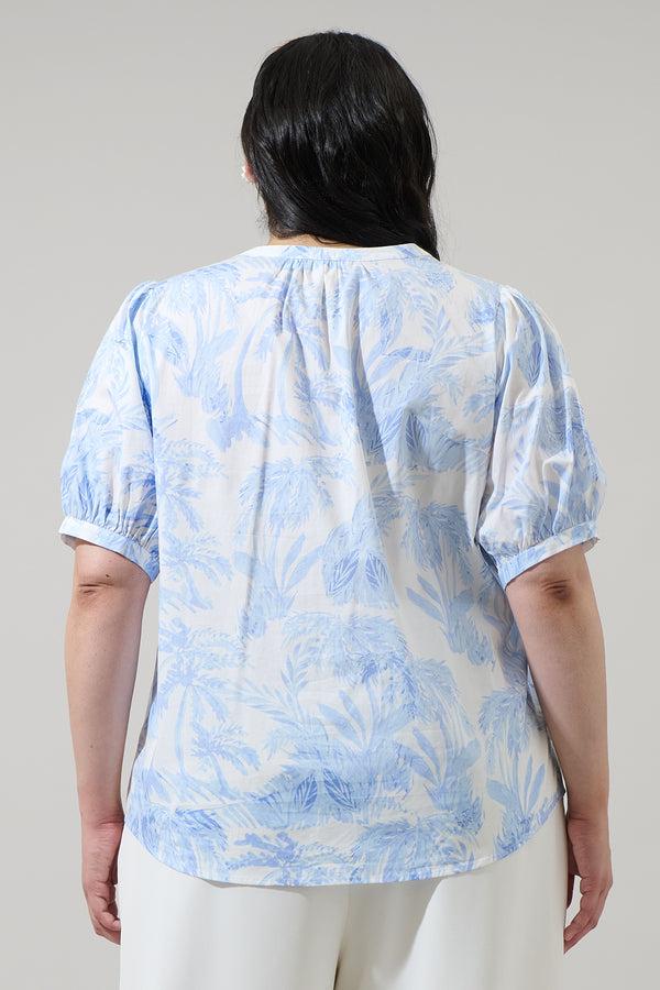 Sugarlips Poly Leaf Neli Split Neck Top Curve