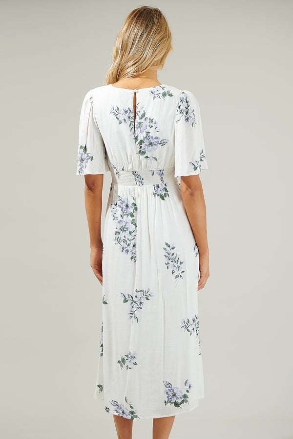 Sugarlips Porto Floral Smocked Midi Dress