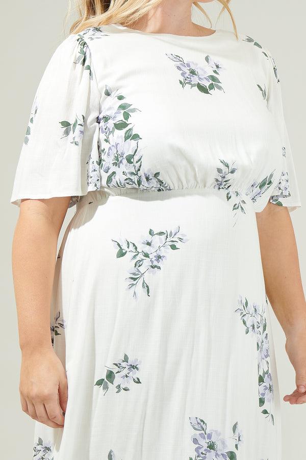 Sugarlips Porto Floral Smocked Midi Dress Curve