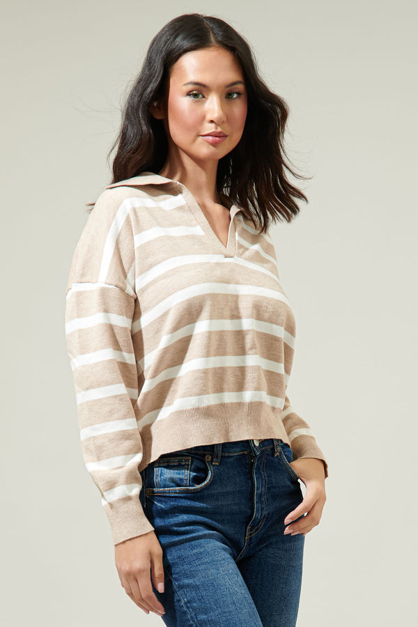 Sugarlips Possie Dill Striped Collar Sweater